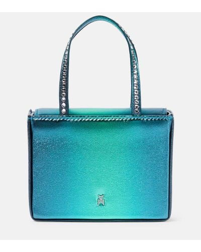 AMINA MUADDI Superamini Gilda Embellished Leather Tote Bag - Blue