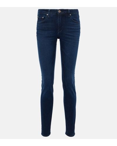 AG Jeans High-Rise Skinny Jeans Prima - Blau
