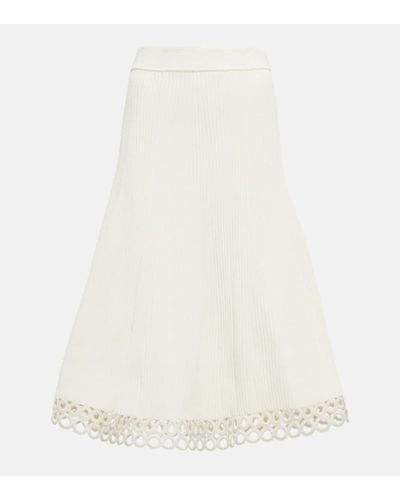 Jonathan Simkhai Ribbed-knit Midi Skirt - White