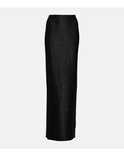 Tom Ford Mid-rise Cotton-blend Maxi Skirt - Black