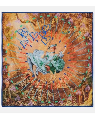 Vivienne Westwood Bedrucktes Tuch aus Seide - Blau