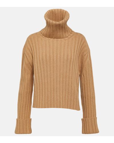 Gucci Wool And Cashmere Turtleneck Sweater - Natural