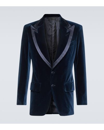 Tom Ford Atticus Velvet Tuxedo Jacket - Blue