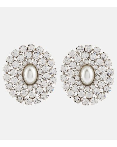 Alessandra Rich Embellished Clip-on Earrings - Metallic