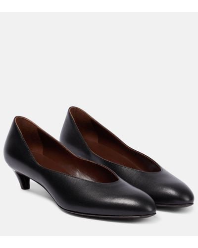 The Row Almond Leather Court Shoes - Brown