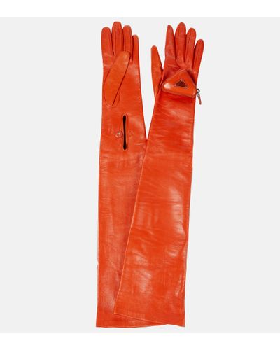 Prada Handschuhe aus Leder - Orange