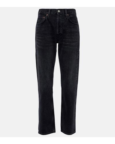 Agolde Mid-Rise Straight Jeans Parker Long - Blau