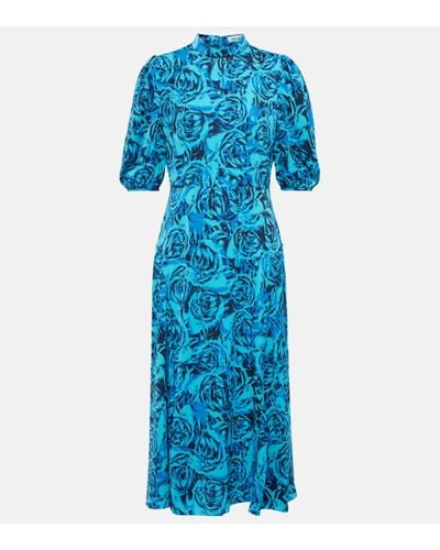 Diane von Furstenberg Robe midi Nella en crepe - Bleu