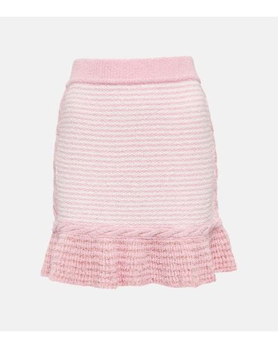LoveShackFancy Heiress Knitted Miniskirt - Pink