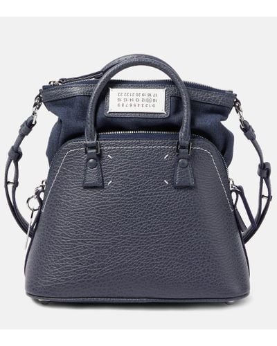 Maison Margiela 5ac Classic Small Leather Shoulder Bag - Blue