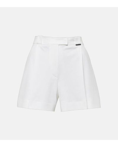 Brunello Cucinelli Pleated Cotton Shorts - White