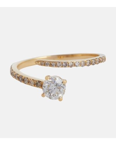 Ileana Makri Grass Seed 18kt Yellow Gold Ring With Diamonds - Natural