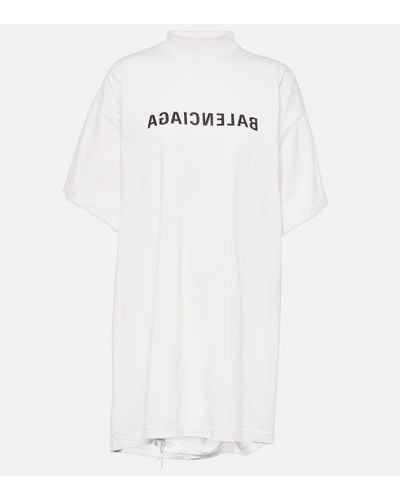 Balenciaga T-shirt in cotone con logo - Bianco