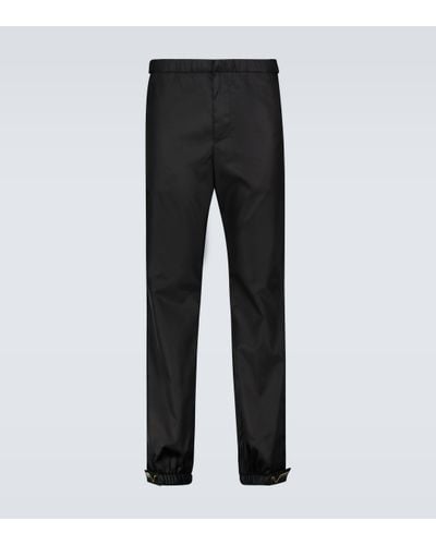 Prada Nylon Cuffed Drawstring Trousers - Black
