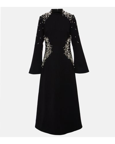 Jonathan Simkhai Robe midi Odetta a cristaux - Noir