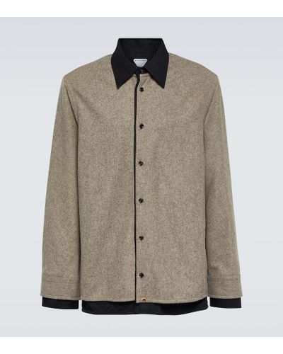 Bottega Veneta Wool Flannel Overshirt - Natural