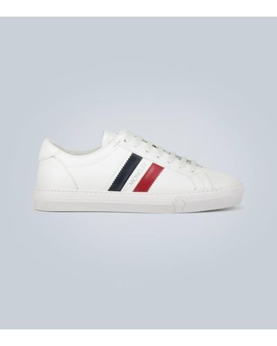 Moncler New Monaco Striped Low-top Leather Trainers - White