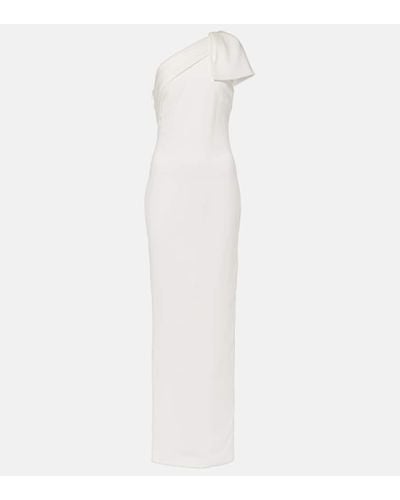Roland Mouret Novia - vestido asimetrico de crepe de saten - Blanco