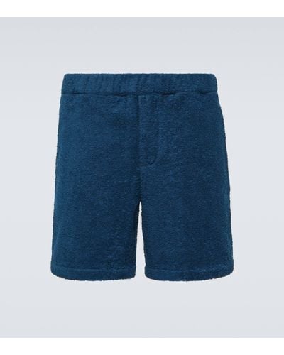 Prada Cotton Terry Shorts - Blue
