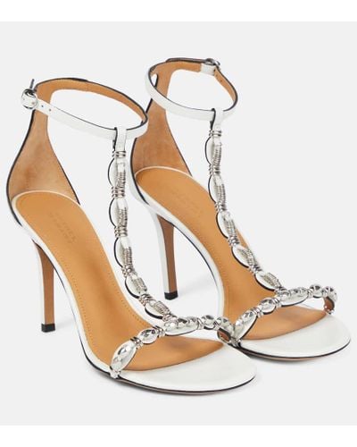 Isabel Marant Einari Embellished Leather Sandals - Metallic