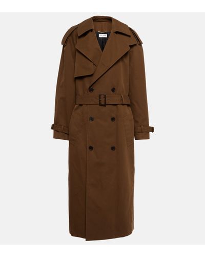 Saint Laurent Trench-coat en coton - Marron