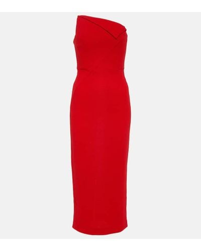 Roland Mouret Midikleid Origami aus Wolle - Rot