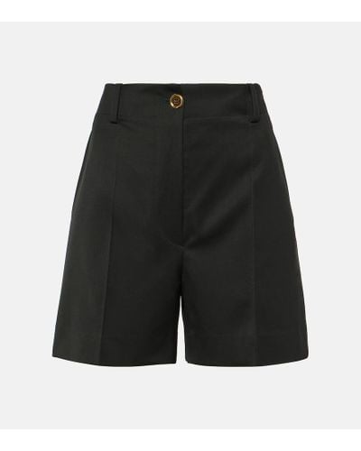 Patou Mid-rise Wool-blend Bermuda Shorts - Black