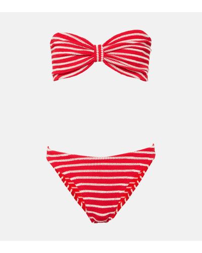 Hunza G Bikini bustier Jean raye - Rouge
