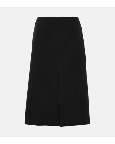 Gucci Low-rise Wool Midi Skirt - Black