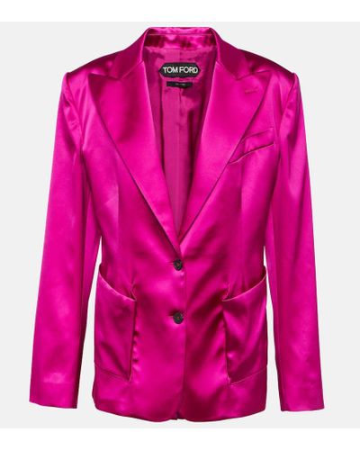 Tom Ford Single-breasted Satin Blazer - Pink