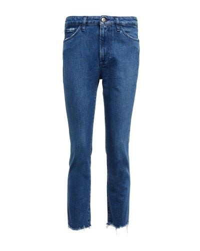 3x1 Jeans Straight Authentic Cropped - Blau