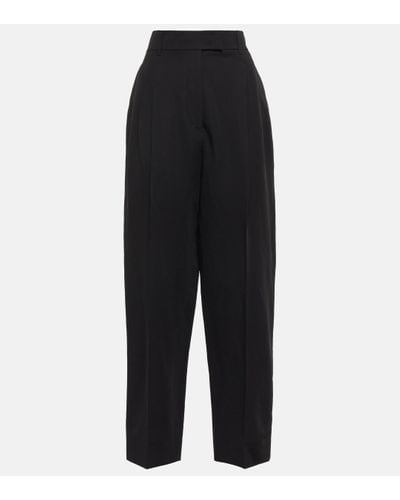 Loro Piana Wybie High-rise Wide-leg Trousers - Black