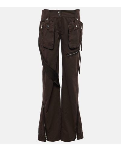 Blumarine Pantalon cargo a taille basse en jean - Noir