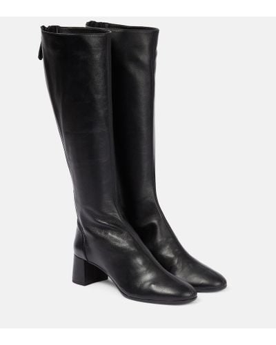 Aquazzura Saint Honore' 50 Leather Knee-high Boots - Black