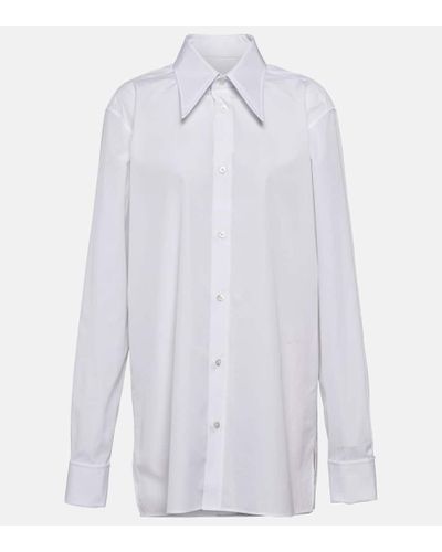 Maison Margiela Camisa en popelin de algodon - Blanco