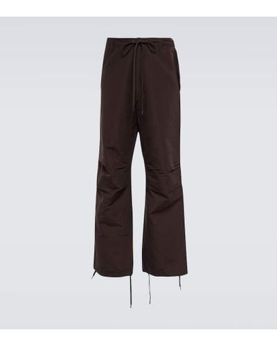 AURALEE Pantalones de lino y algodon - Marrón