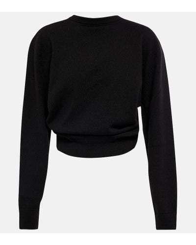 The Row Laris Gathered Cashmere Sweater - Black