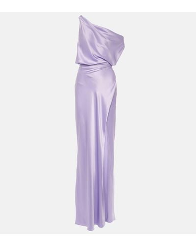 The Sei Robe longue asymetrique en soie - Violet