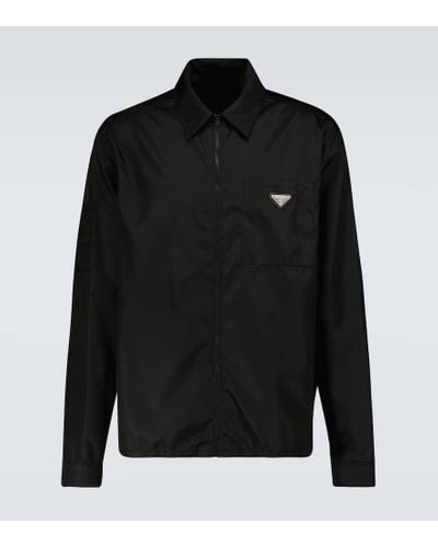 Prada Hemdjacke aus Re-Nylon - Schwarz