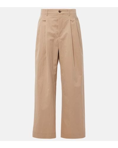 Wardrobe NYC Drill Chino Cotton-blend Wide-leg Pants - Natural