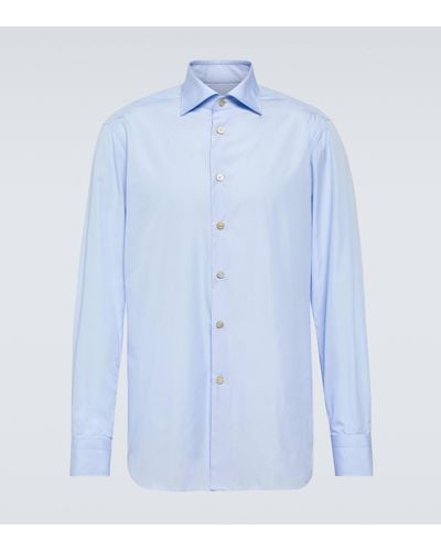 Kiton Cotton Poplin Shirt - Blue
