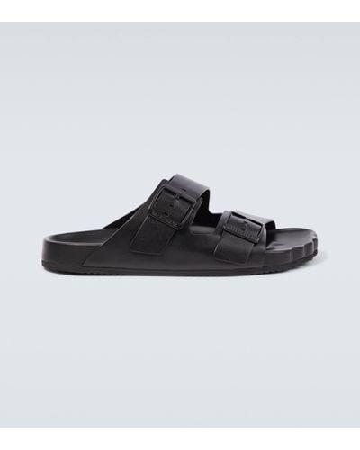 Balenciaga Sunday Leather Sandals - Black