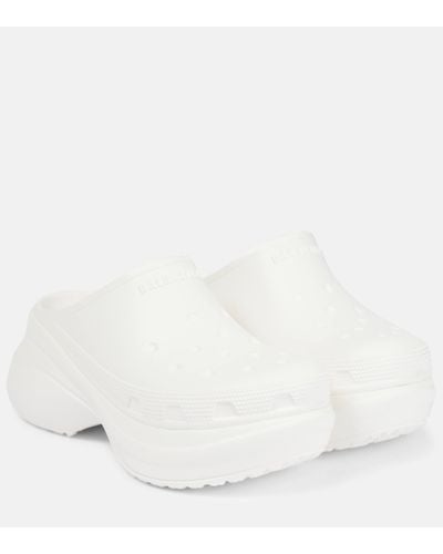 Balenciaga X Crocs – Mules a plateforme - Blanc
