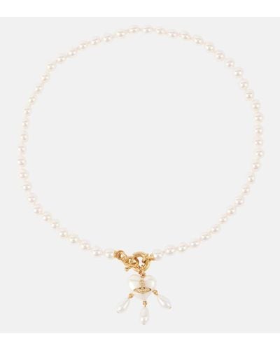 Vivienne Westwood Halskette Sheryl mit Zierperlen - Weiß