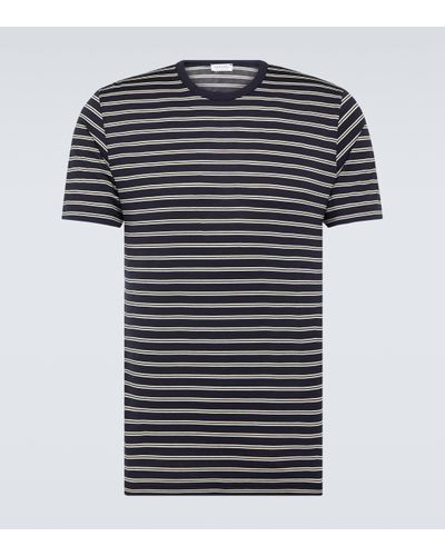 Sunspel Striped Cotton Jersey T-shirt - Black