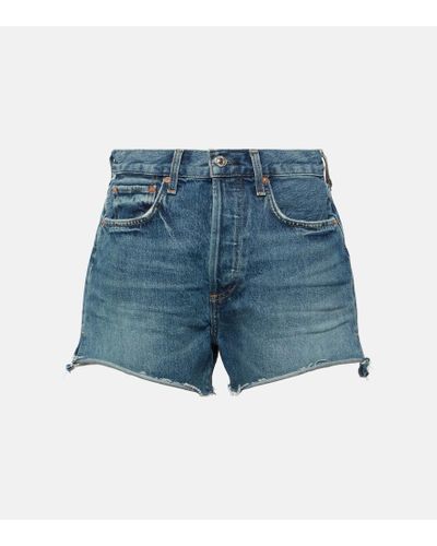 Citizens of Humanity Mid-Rise-Jeansshorts Marlow - Blau
