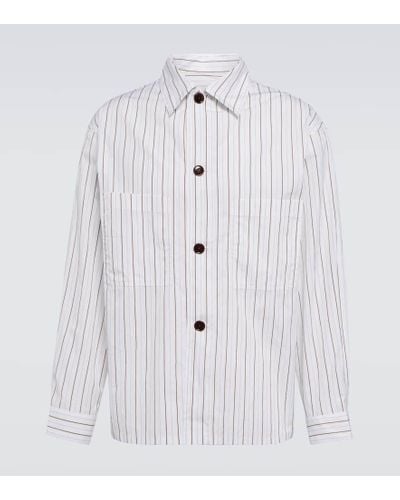 Lemaire Camicia in cotone a righe - Bianco