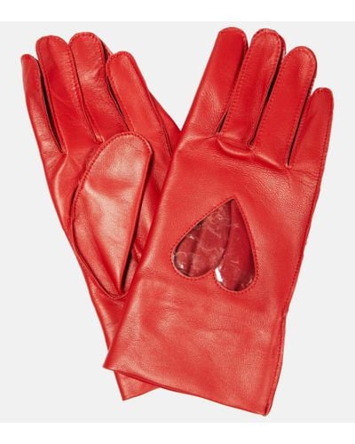 Acne Studios Leather Gloves - Red