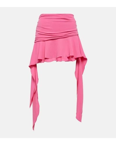 Blumarine Minifalda de jersey con volantes - Rosa