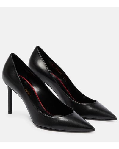 Saint Laurent Anja 85 Leather Court Shoes - Black
